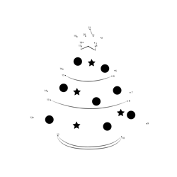 Christmas Tree Simple Dot to Dot Worksheet