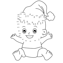 Cute Baby Dot to Dot Worksheet