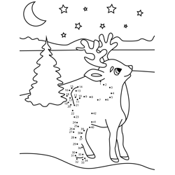 Cute Reindeer Dot to Dot Worksheet
