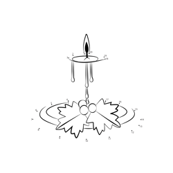 Decorated Christmas Candle Dot to Dot Worksheet