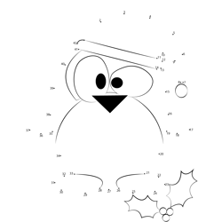 Happy Holidays Penguin Dot to Dot Worksheet