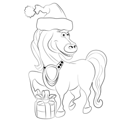 Horse Christmas Dot to Dot Worksheet