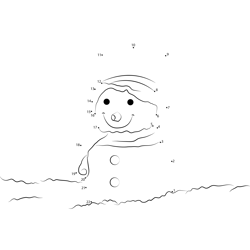 Ice Snowman Christmas Dot to Dot Worksheet