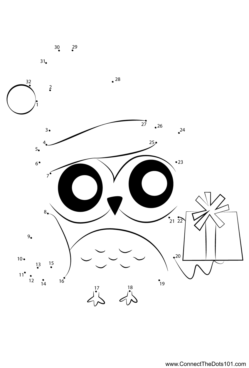 Owl with Christmas Presents