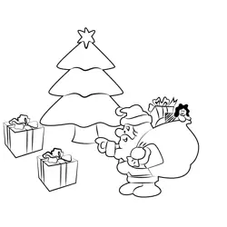 Jolly Santa with presents Dot to Dot Worksheet