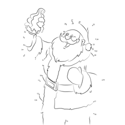 Santa Eating Ice Cream Dot to Dot Worksheet