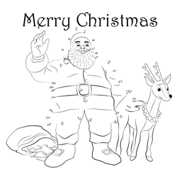 Santa Merry Christmas Dot to Dot Worksheet