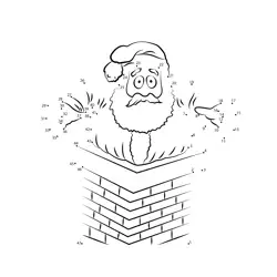 Jolly Saint Nick Chimney Mishap Dot to Dot Worksheet
