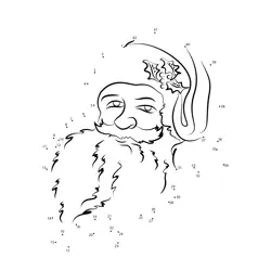 Santa's Jolly Holiday Portrait Dot to Dot Worksheet