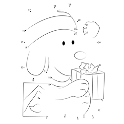 Snoopy on Christmas Dot to Dot Worksheet