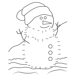 Snowman Dot to Dot Worksheet