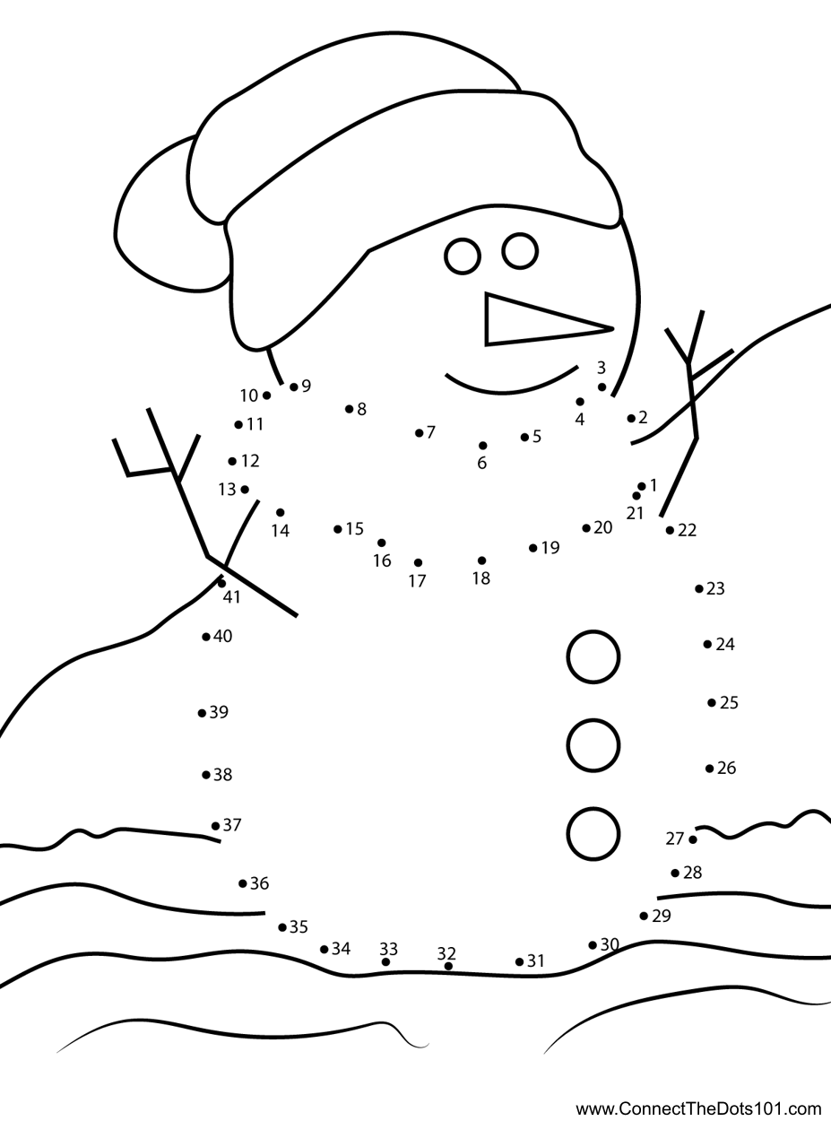 Snowman Dot To Dot Printable Worksheet Connect The Dots