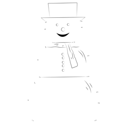Snowman in Suit Dot to Dot Worksheet