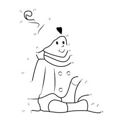 Cartoon Winter Figure Game Dot to Dot Worksheet