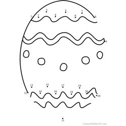 Easter Egg Design 5 Dot to Dot Worksheet