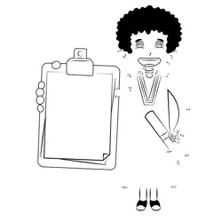 Student with Graduation Book Dot to Dot Worksheet