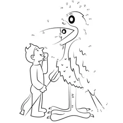 Devil with Ostrich Companion Dot to Dot Worksheet