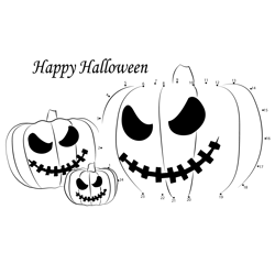 Halloween Ghost Pumpkins Dot to Dot Worksheet