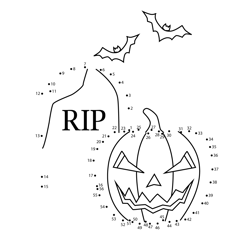 Halloween Graveyard Dot to Dot Worksheet
