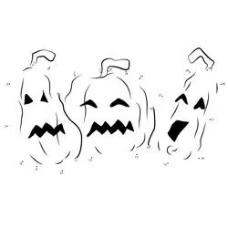 Spooky Gourd Numbers Challenge Dot to Dot Worksheet