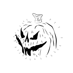 Haunted Pumpkin Dot to Dot Worksheet