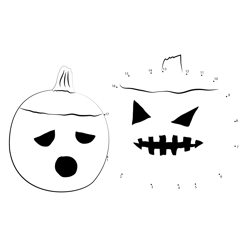 Pumpkin with Hat Dot to Dot Worksheet