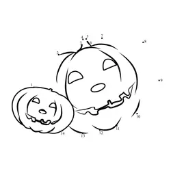 Spooky Jack-o'-lantern Faces Dot to Dot Worksheet