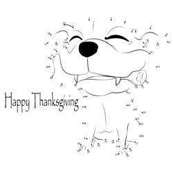 Dog Thanksgiving Dot to Dot Worksheet