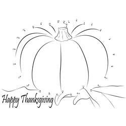 Pumpkin Thanksgiving Day Dot to Dot Worksheet