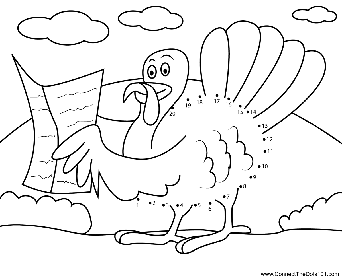 Thanksgiving Turkey Reading Newspaper