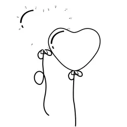 Heart Shaped Festive Balloons Dot to Dot Worksheet