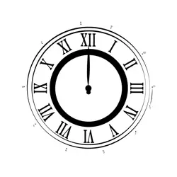 Classic Roman Numeral Clock Face Dot to Dot Worksheet