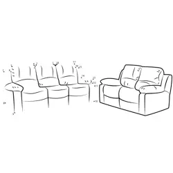 Comfortable Home Seating Furniture Dot to Dot Worksheet