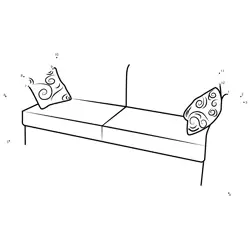 Furniture Sofa Cushions Dot to Dot Worksheet