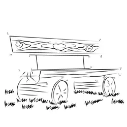 Rustic Garden Seating Scene Dot to Dot Worksheet