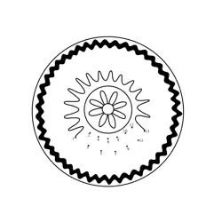 Ornate Round Floral Decor Dot to Dot Worksheet