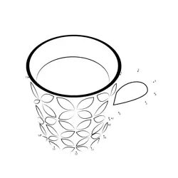 Floral Cup Numeric Task Dot to Dot Worksheet