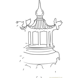 Incense Burner at Buddhist Temple Dot to Dot Worksheet