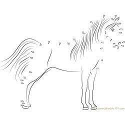 Standding Horse Dot to Dot Worksheet