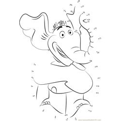 Horton Elephant Shocked Dot to Dot Worksheet