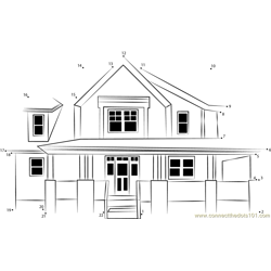 Front House View Dot to Dot Worksheet