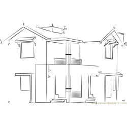 simple home design Dot to Dot Worksheet
