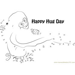 Beautiful Cute Hug Day Dot to Dot Worksheet