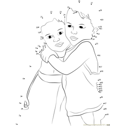 Sweet Romantic Hug Dot to Dot Worksheet