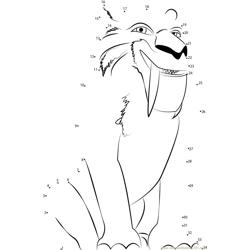 Ice Age - Diego Lion Dot to Dot Worksheet