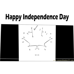 Happy Independence Day Canada Dot to Dot Worksheet