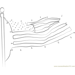 USA Flag Dot to Dot Worksheet