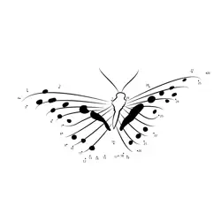 Open Wings Butterfly Numerical Form Dot to Dot Worksheet