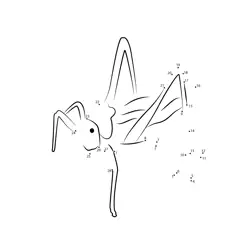 Green Grasshopper Numeric Challenge Dot to Dot Worksheet