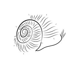 Snail on Green Foliage Dot to Dot Worksheet